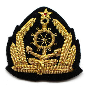 Wholesale Custom Bullion Wire Badge Hand made large design logo embroidery Hand made bullion wire embroidery - Product Image 4