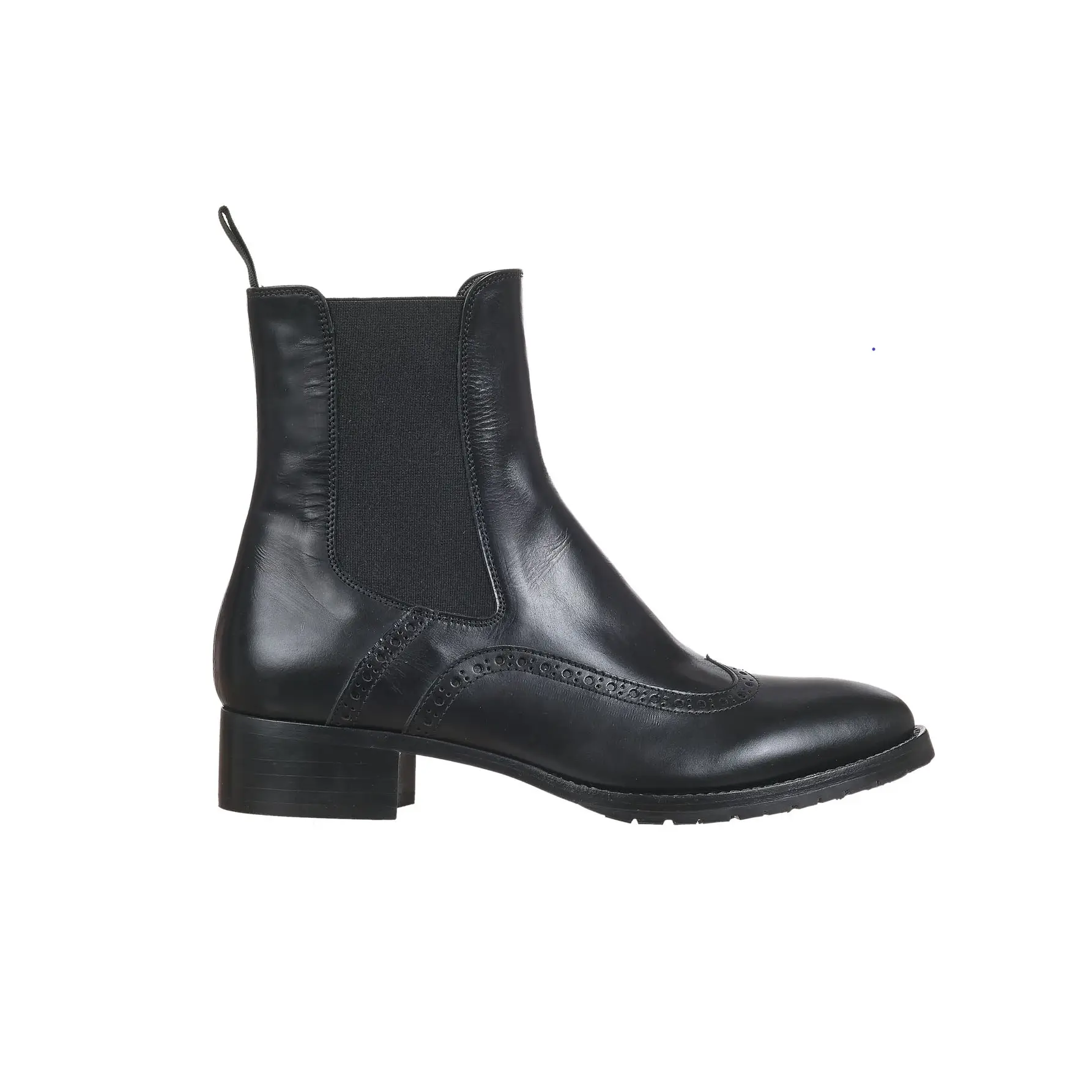 Zapatos informales de piel de becerro para mujer, botas estilo Chelsea, color negro, para invierno y otoño, hechos en Italia, 100%