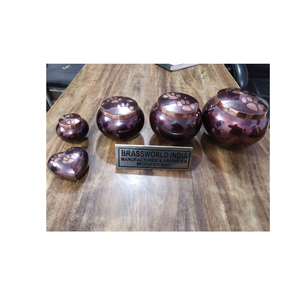 โกศบรรจุอัฐิสัตว์เลี้ยงโลหะสไตล์อเมริกันสีม่วงรากูทุกขนาด สำหรับงานศพ ยี่ห้อ BRASSWORLD อินเดีย - Product Image 1