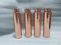 Bouteilles d'eau en cuivre pur de haute qualité, écologiques, avec couvercle personnalisable, finition haut de gamme, emballage premium, différents designs pour le camping