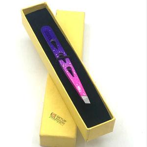 Nouveau revêtement de papier professionnel en acier inoxydable pointe argentée pince à épiler avec votre propre Instrument de beauté Logo personnalisé - Product Image 1