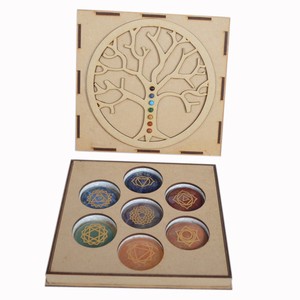 Ensemble de 7 chakras avec boîte en bois, boîte à cadeau en pierre précieuse naturelle, vente en gros, livraison gratuite - Product Image 2