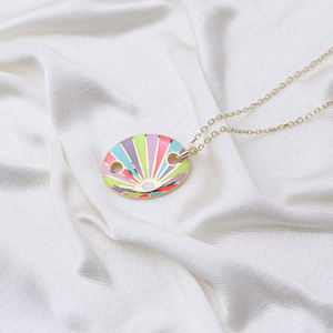 Ovale Forme Arc Émail Pendentif Fabriqués À La Main Turc En Gros 925 Bijoux En Argent Sterling - Product Image 2