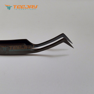 Pinzas de Volumen para Extensiones de Pestañas TEEJAY Plasma Black Duck Shape, de Acero Inoxidable, 90 Grados, 12.5cm, con Escala de Medición - Product Image 5