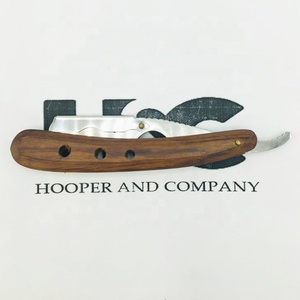 Nueva Navaja de Barbero en Oferta, Mango de Madera, Acero Inoxidable, Hoja Intercambiable, Empaque con Logotipo - Product Image 5