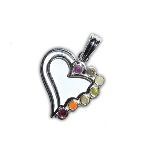 Best Value of Silver Brass Chakra Heart Pendants : Silver Brass Chakra Heart Pendants for Sale - Product Image 1