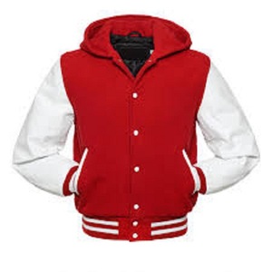 Veste universitaire à capuche respirante et coupe-vent de meilleure qualité pour hommes école hiver broderie personnalisée manches en cuir véritable laine - Product Image 1