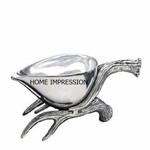 Nickle Plated Top Quality Indian Handcraft Selling Antler Base Aluminium <b>Silver</b> Plated Fruit <b>Bowl</b> for Serving Food and Snack - Product Image 6