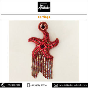 Pendientes hechos a mano con estrella de mar bordada para mujer, joyería de diseño, estilo bohemio, hechos a mano, pedidos personalizados - Product Image 2