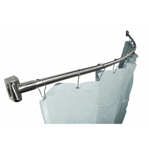 <b>Single</b> track nickel finish shower <b>curtain</b> pole - Product Image 6