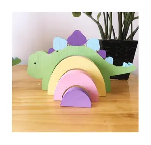 Puzzle di legno di puzzle dinosauro/tartaruga con pezzi colorati-Attrarre curioso di bambini piccoli
