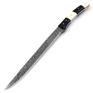 Custom Hand Forged Damascus Fillet Fishing knife With leather Sheath cover (smk1594) - Product Image 6