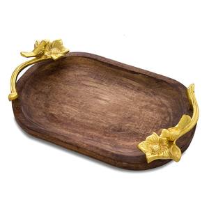 Plateaux de service ronds en bois, style ferme, pour restaurant et hôtels, plateaux de service personnalisés avec poignées, 12 pièces - Product Image 3