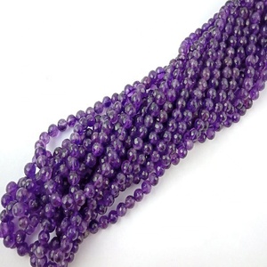 Cuentas Redondas Facetadas de Amatista, Lugar de Origen IN;27243 Nanplanetsilver PGBS-384 - Product Image 2