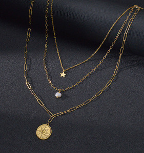 Chaîne de mode pour couche féminine teintée en acier inoxydable Kolye - Product Image 3