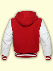 Best Quality Winter Wool <b>Jacket</b> Customizable Red Varsity Letterman Style for Men Women Stand Chenille Embroidery PU Material - Product Image 5