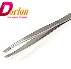 Pinzas de acero inoxidable al por mayor para cejas, pinzas para vello facial con impresión de logotipo personalizado para hombres y mujeres, clip cosmético para cejas. - Product Image 1