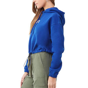 Pull à capuche bleu personnalisé pour femme, grande taille, respirant, écoresponsable, streetwear, collection hiver délavée, marque - Product Image 5