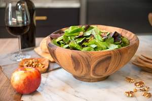 Classic Design Pure Wood Round <b>Serving</b> <b>Bowl</b> for Fruit and Salad Perfect for Weddings and Events Elegant Tabletop Style - Product Image 5