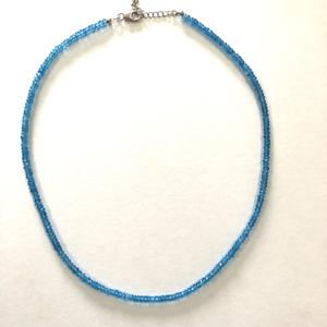 3mm 4mm Topaze Bleue Suisse Collier de perles de pierre précieuse à facettes avec fermoir en argent au prix de gros du fabricant Acheter maintenant - Product Image 1