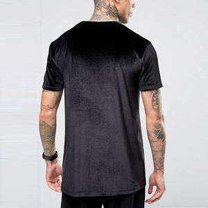 Custom พิมพ์หรือปักโลโก้100% Velour T เสื้อ Unisex โพลีเอสเตอร์/ แปนเด็กซ์บล็อกขนาดบวก Velour เสื้อยืด - Product Image 2