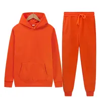 Survêtement en coton polaire épais pour hommes, tenue de Jogging, grande taille, tendance, surdimensionnée, couleur Orange, nouvelle collection, vente en gros