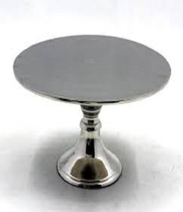 ถาดวางเค้กทรงกลมโลหะสีขาว,ถาดของหวานพร้อมฝาปิดขายส่ง - Product Image 1