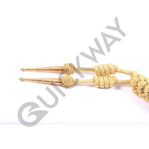 Aiguillette de cérémonie Uniforme de cérémonie Cordes d'épaule Aiguillettes Couleur or personnalisée avec deux embouts en or - Product Image 6