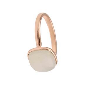 Anillo clásico para mujer, Plata de Ley 925 de calidad superior, piedra lunar blanca Natural, chapado en oro rosa, forma de cojín de 12mm - Product Image 4