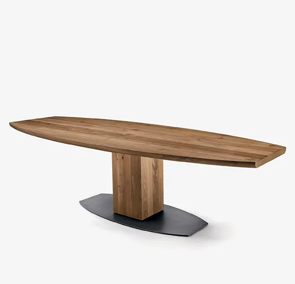 Новый современный дизайн овальной формы из твердого железа/обеденный стол из массива дерева акации/мебель для столовой