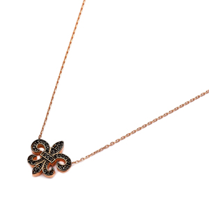 ลิลลี่ดอกไม้เสน่ห์สีดำเพทายหินสร้อยคอแฮนด์เมดขายส่ง925เงินสเตอร์ลิงเครื่องประดับอินเทรนด์ผู้หญิงเครื่องประดับ - Product Image 3