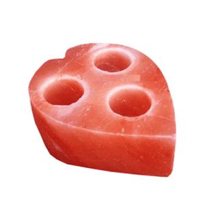 Porte-bougie en pierre de sel de l'Himalaya de haute qualité, fait main, en matériau organique, en forme de cœur, avec emballage - Sian Enterprises - Product Image 1