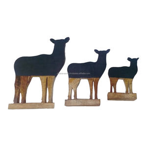 Decoración de madera de Navidad, estatua de Ángel volador de media pintura negra, Decoración de mesa, adornos de fiesta de alta calidad - Product Image 2