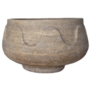 Vente en gros de lavabo Kurna en marbre onyx de luxe fait à la main design traditionnel pour salle de bain différents motifs de couleurs - Product Image 4