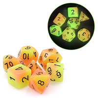 HS Lumineux Fluorescent Acrylique DND TRPG Jeu Dés En Plastique Double Couleurs 7pcs Par Ensemble