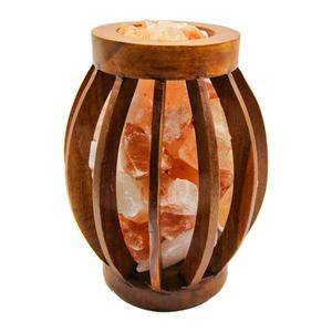 Lampe de sel artisanale de l'Himalaya de Sian Enterprises avec panier en matériaux organiques, couleur et taille personnalisées pour la décoration de la maison - Product Image 1
