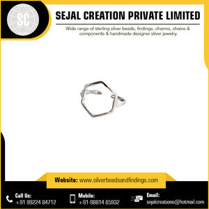 100% perles de bague en argent demi-percées à la main résultats en argent brossé pour les composants de bijoux - Product Image 3