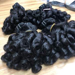 Double Machine Weft Peruvian <b>curly</b> Bundles VIRGIN Remy HUMAN HAIR <b>EXTENSION</b> at wholesale price High Quality Vietnames - Product Image 2