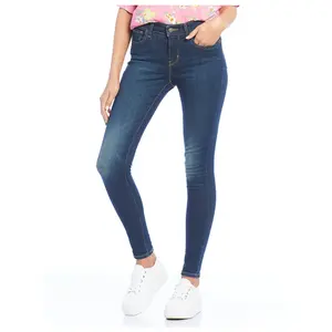 Calça jeans feminina slim fit personalizada, calça jeans casual de qualidade casual 100% algodão lavada bangladese