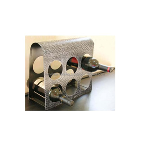 Porta Vino de Acero Inoxidable con Diseño Floral Moderno y Duradero para Uso en Bares - Product Image 1