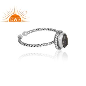 สีดำ Rutile พลอยสาวแหวนผู้ผลิตเครื่องประดับสีดำออกซิไดซ์สเตอร์ลิงเครื่องประดับผู้ค้าส่ง - Product Image 2