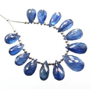 ลูกปัดเหลี่ยมเพชรพลอย kyanite รูปร่างหยดลูกปัดอัญมณีธรรมชาติ - Product Image 1