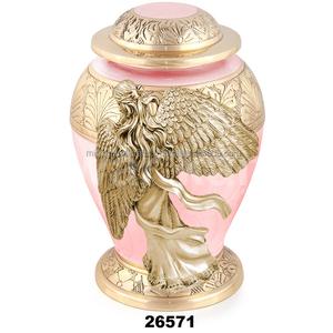 Urna de cremación para adultos rosa de ángulo divino de diseño de alto estándar de la mejor calidad con bolsa de terciopelo - Product Image 1