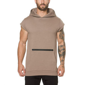 Sudaderas con capucha de gimnasio transpirables de talla grande para hombre Diseño sin mangas con cómodas sudaderas de gran tamaño Técnicas lavadas para uso en verano - Product Image 1