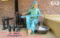 Fibre Musical Ganesha Statues Fabricant Acheter Seigneur Ganesha Jouant Instrument De Musique Décor De Mariage FRP Musical Ganesha Statue