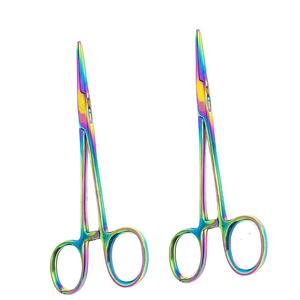 Fórceps hemostáticos Kelly de alta calidad rectos de 5,5 "con revestimiento de titanio arcoíris multicolor fabricado en Pakistán - Product Image 1