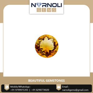 Piedras Preciosas Sueltas de Citrino Natural con Corte Brillante Redondo, Cristales de Cuarzo Amarillo Dorado Facetados, Paquete para Anillo Solitario Personalizado - Product Image 2