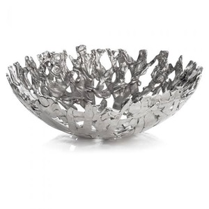 Bol de service en aluminium brut rond bols à fruits finis mats pour la maison et les plateaux de service de restaurant disponibles à bas prix - Product Image 1