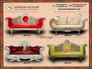 Canapé de mariage luxueux modèle 57 pour la mariée pour les événements de fête et la décoration Mandap dans le produit de décorations de mariage de style luxe - Product Image 4