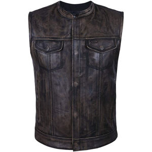 Chaleco informal de cuero genuino para hombre, chaqueta de moto de la mejor calidad, para montar a caballo - Product Image 1